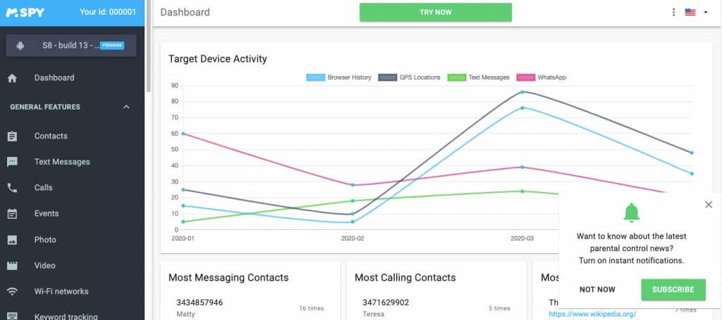 mSpy monitoring app